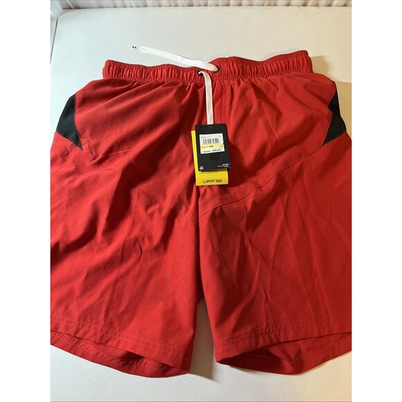 UNDER ARMOUR Men's Point Breeze Volley Swim Shorts USSFK003-621 Red Black Sz Med - Picture 1 of 6